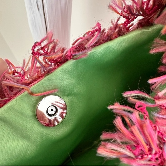 Custom made Pink Fabric Purse with Bead Accents - Picture 10 of 14